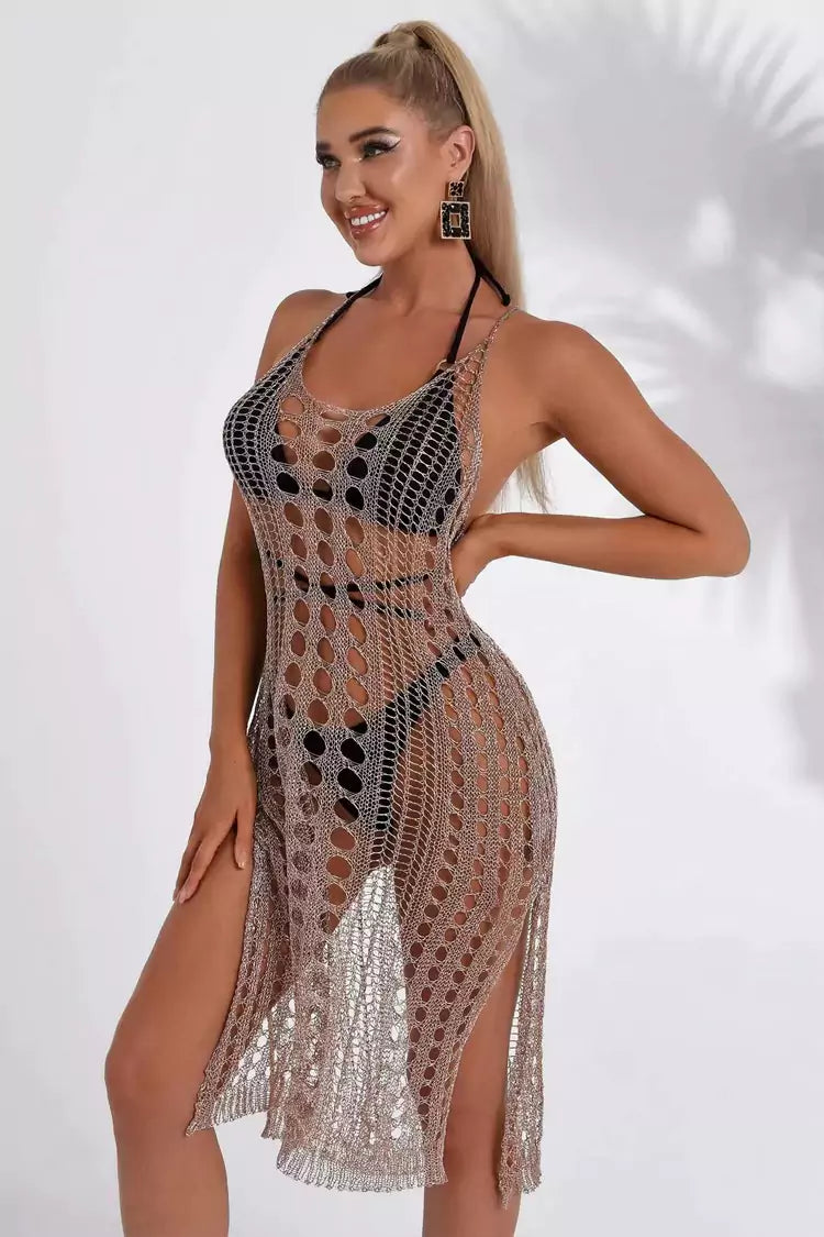 Sofia Gold Mesh Beach Cover-up