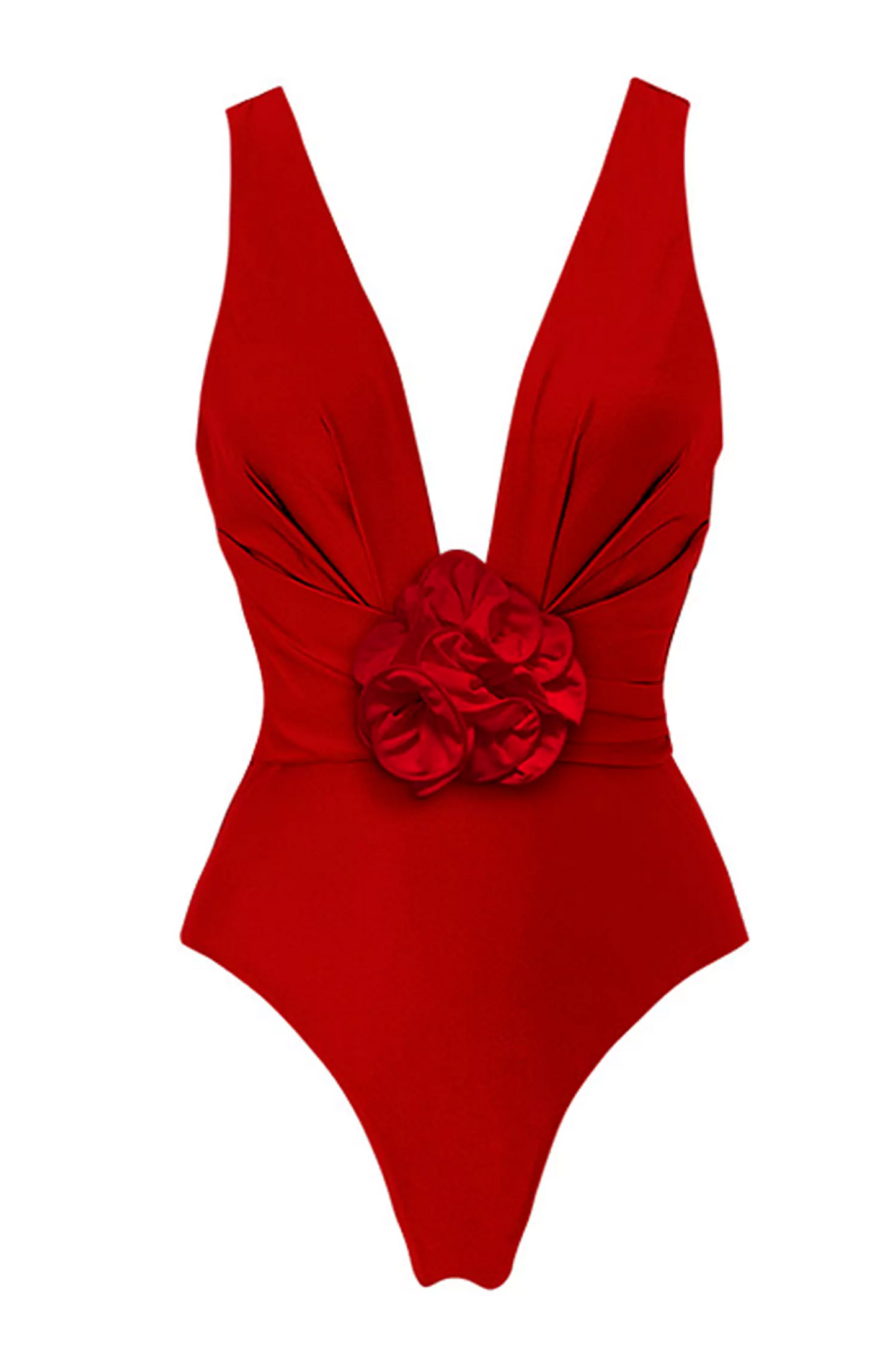 Mazikeen Red Rose V-neck One Piece Swimwear