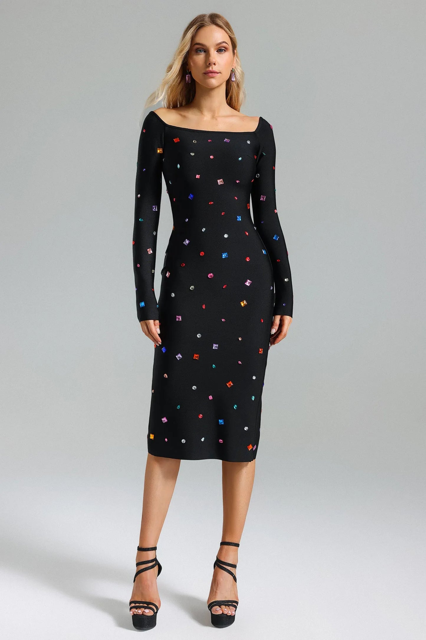 Ernie Colored Diamond Midi Dress