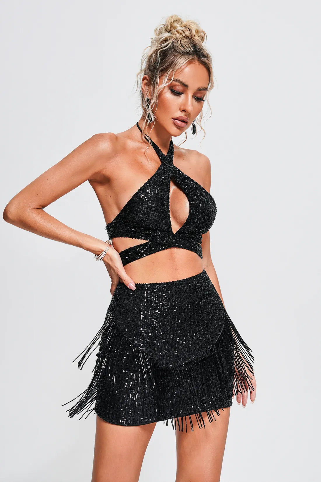 Rakani Sequin Set - Black