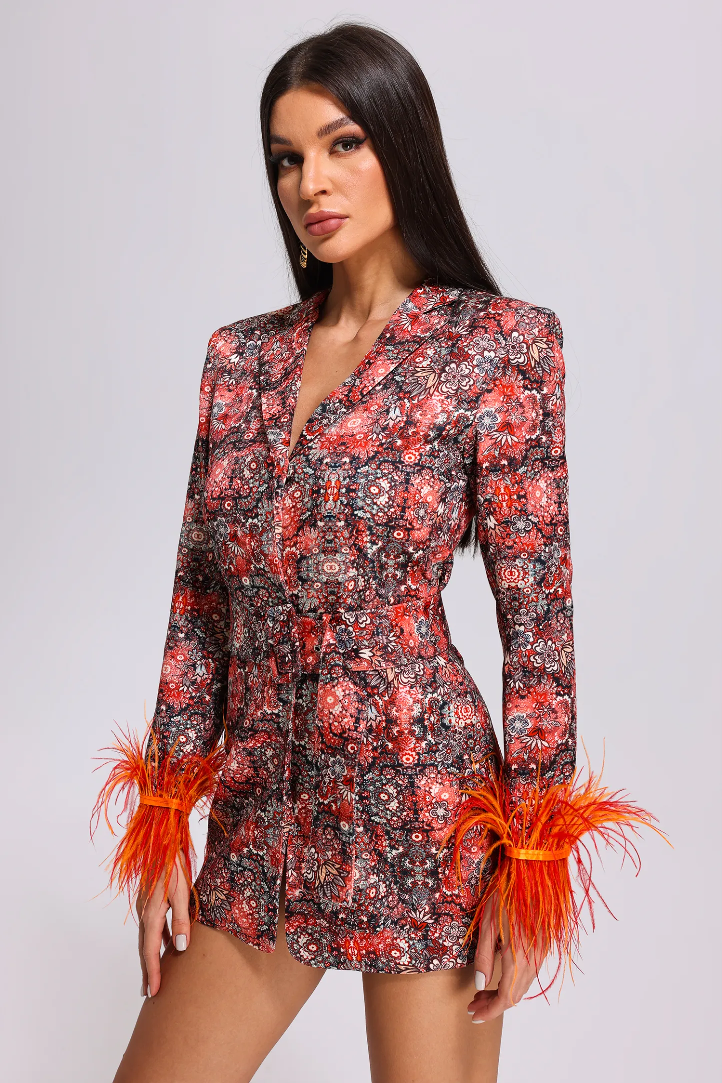 Paula Feather Printed Blazer Dress