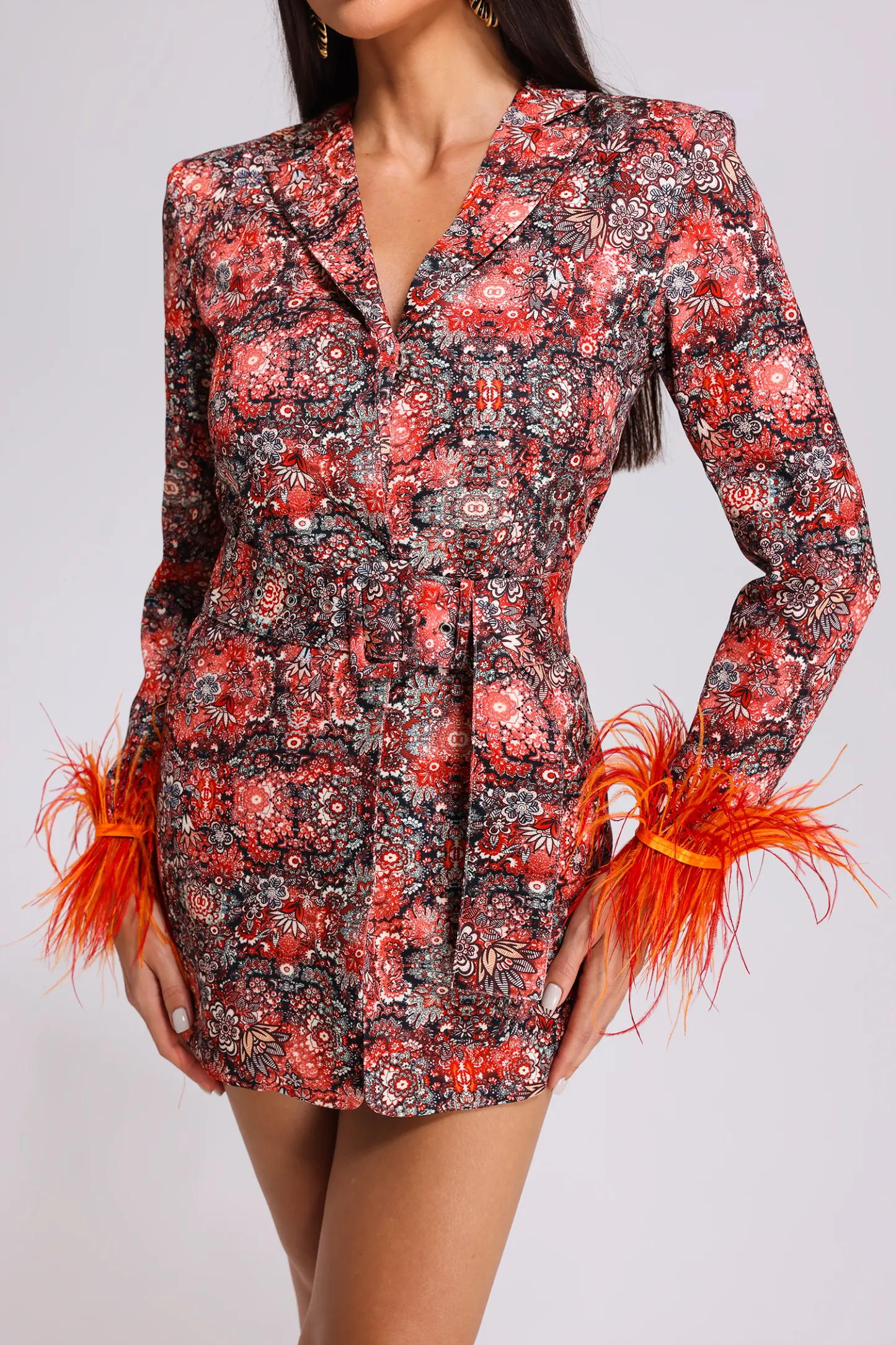 Paula Feather Printed Blazer Dress