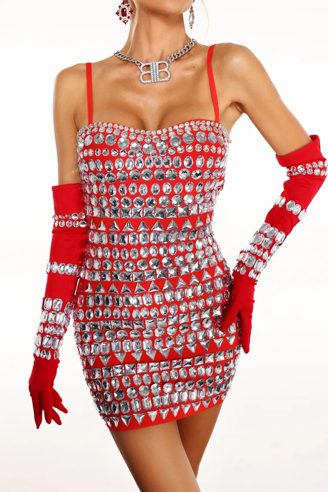 Lynn Diamante Mini Bandage Dress