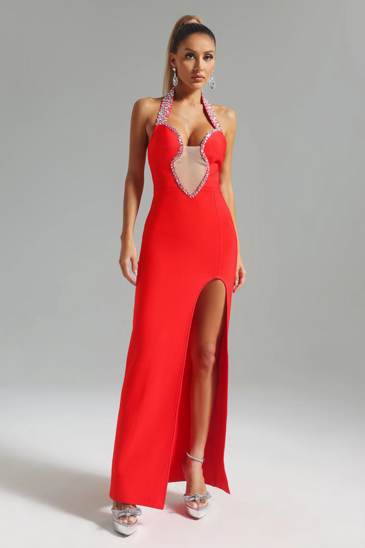 Nico Diamante Halter Bandage Dress