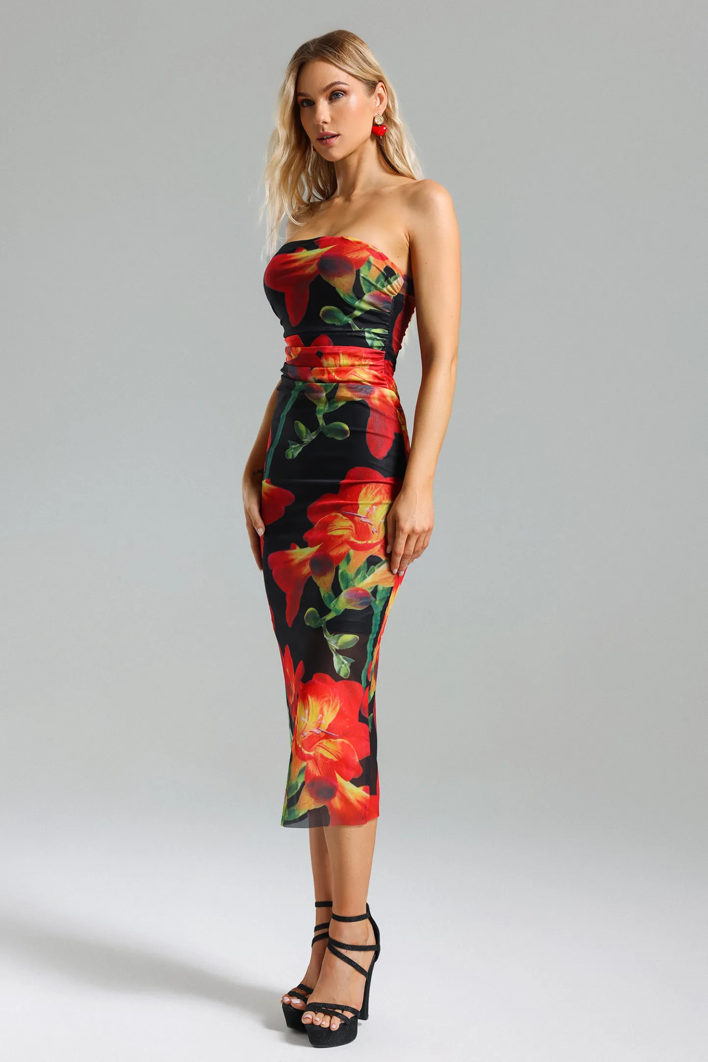 Kater Flower Print Midi Dress