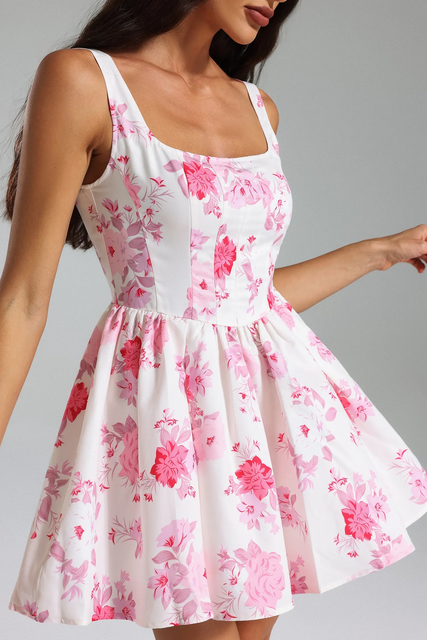 Retale Floral Flared Mini Dress