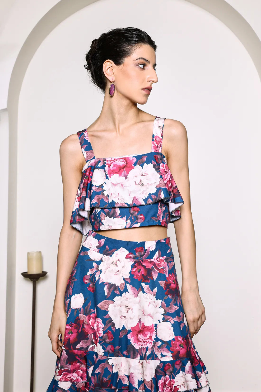 Zarinny Flower Printed Ruffled Set