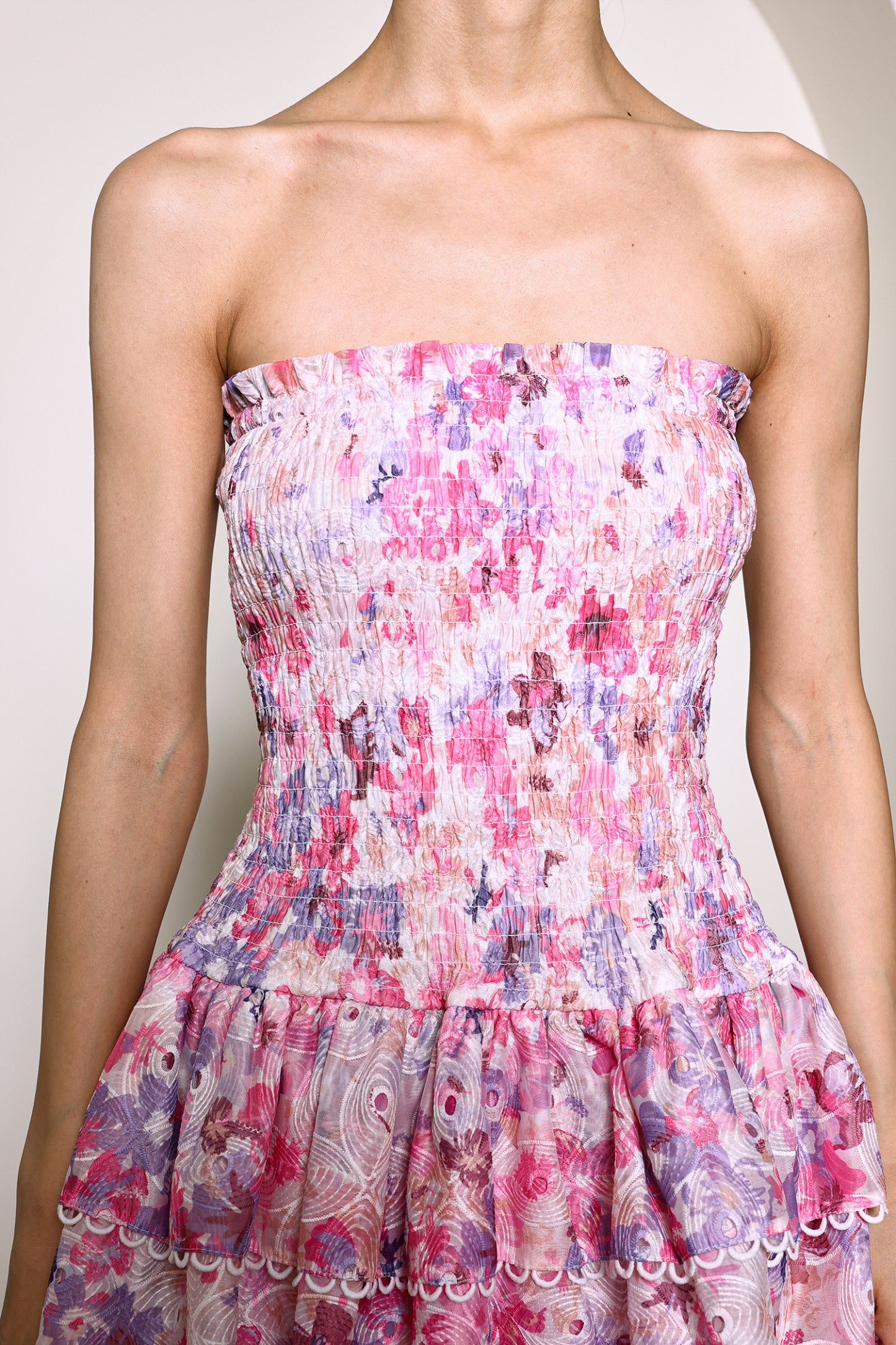 Zandy Floral Tube Mini Dress - Pink