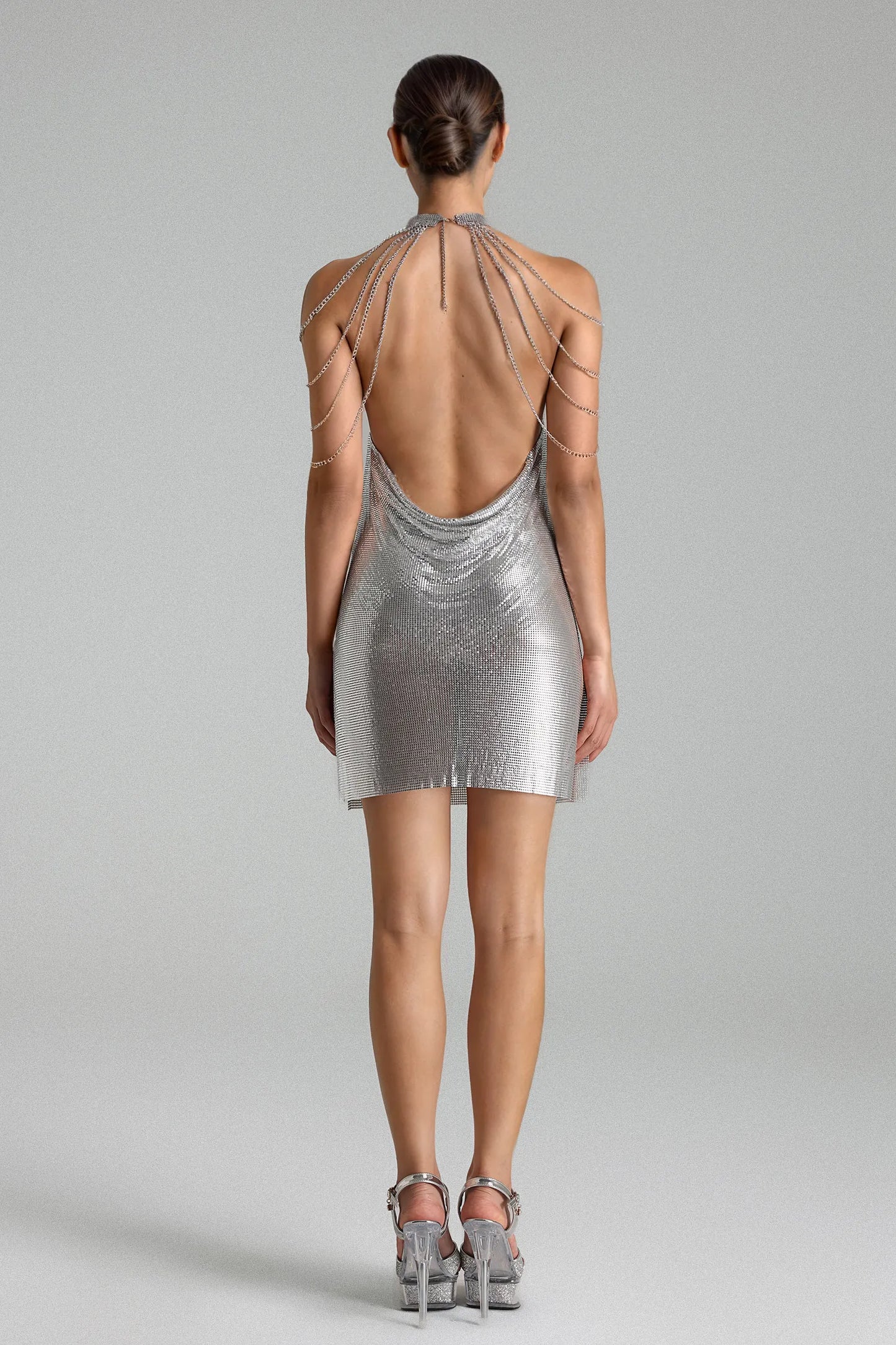 Isme Sequins Metallic Mini Dress