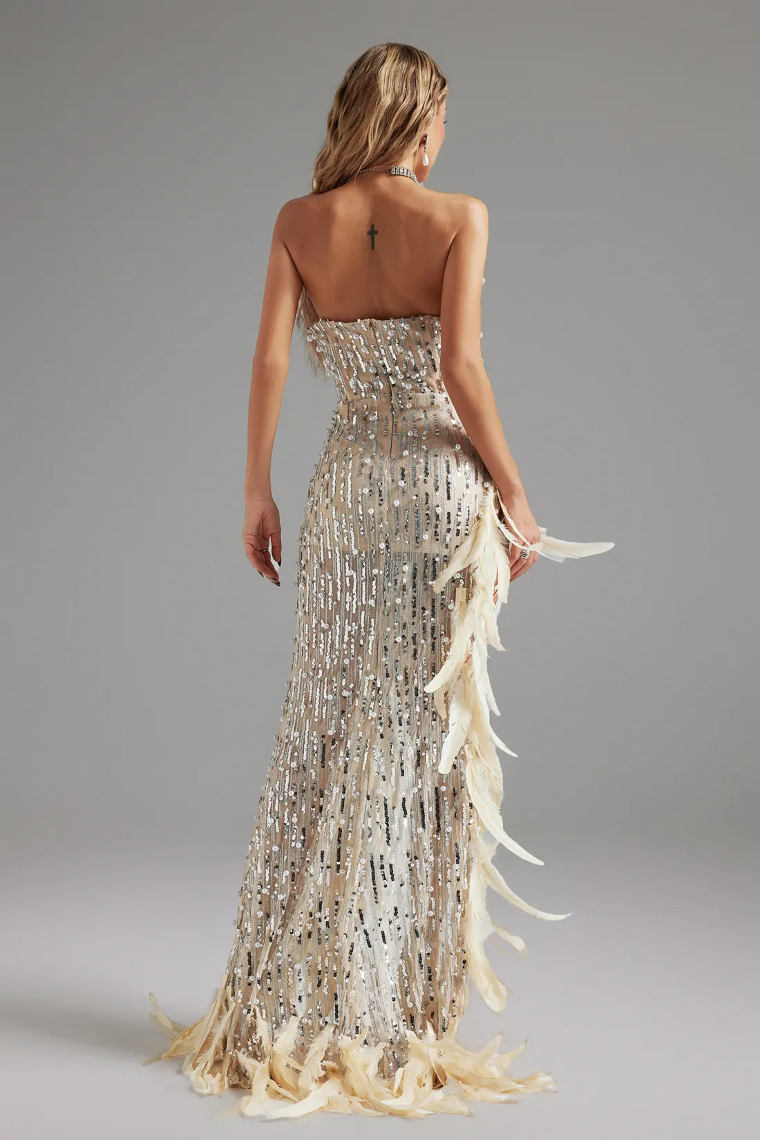 Uerzay Plume Sequined Maxi Dress