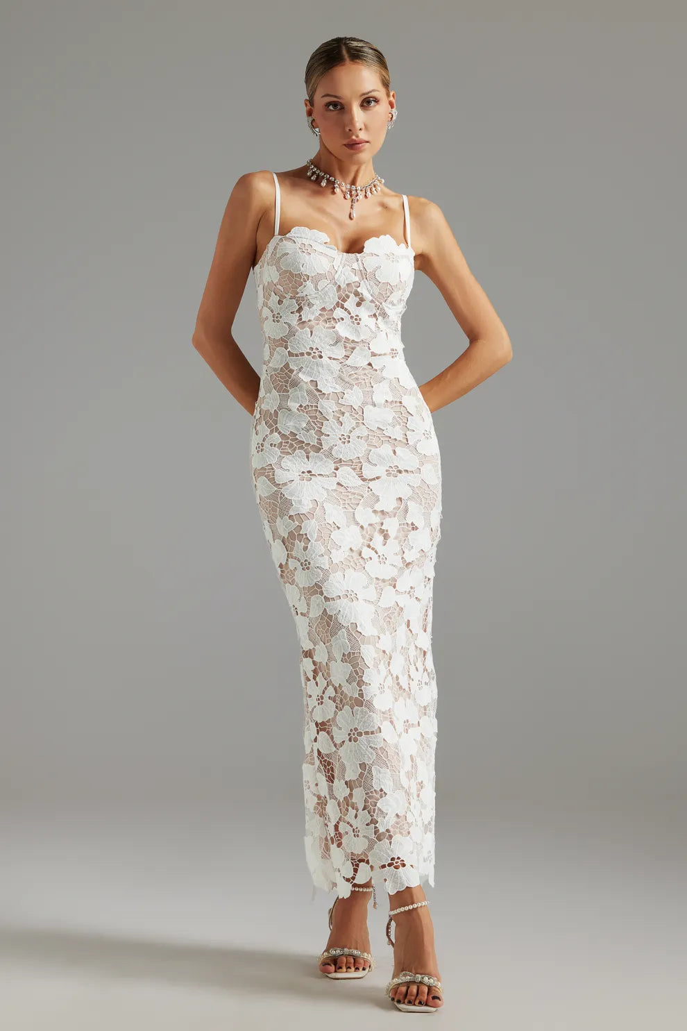 Sada Lace Hollow Maxi Dress