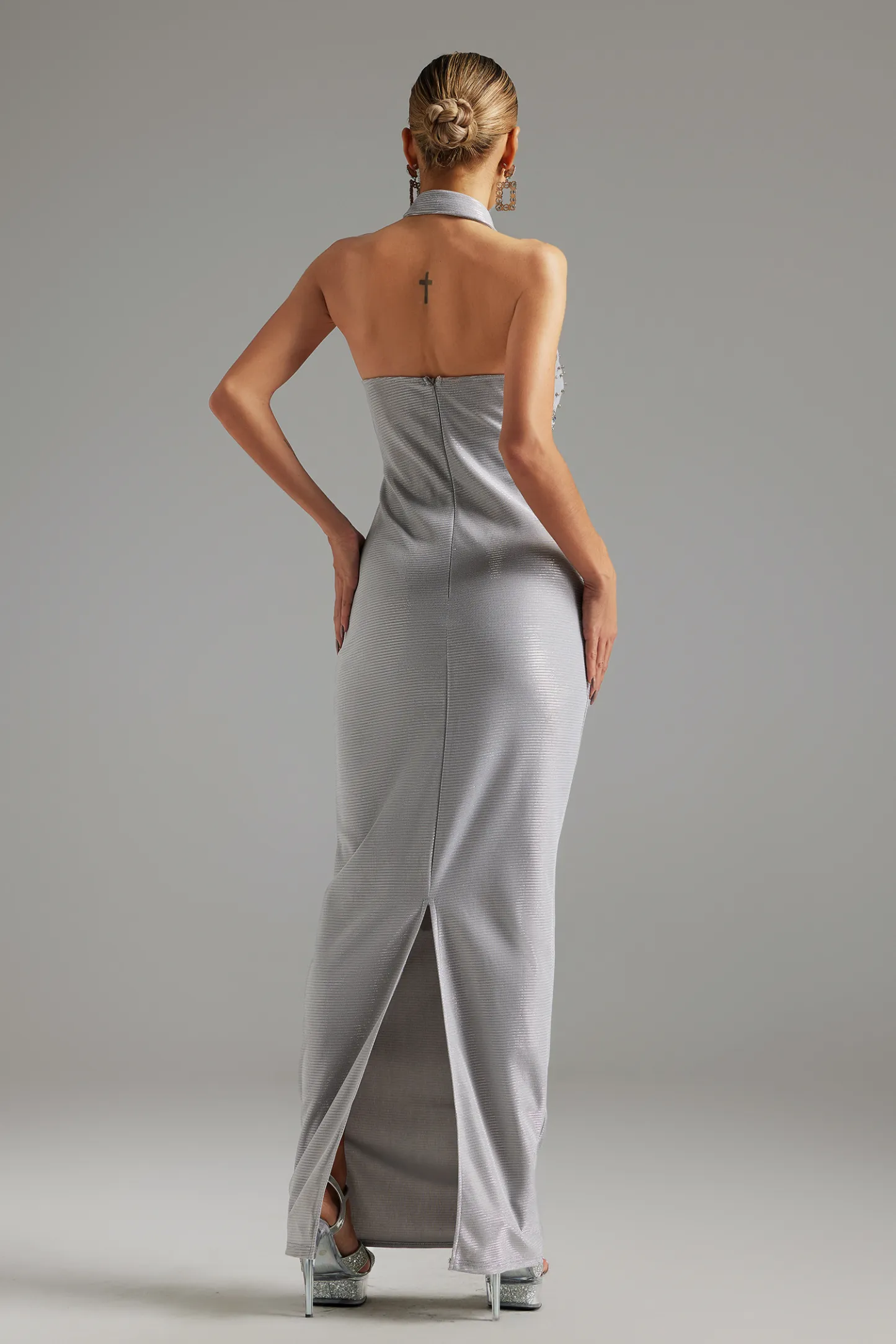 Ente Diamond Halter Maxi Dress