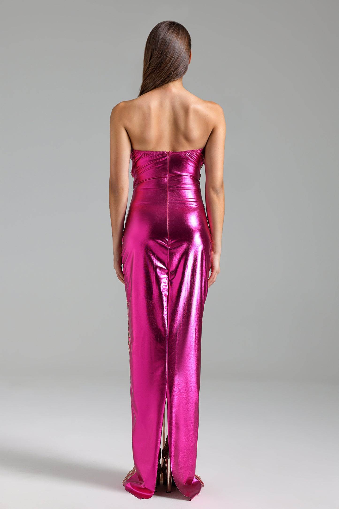 Qerly Deep-V Strapless Maxi Dress