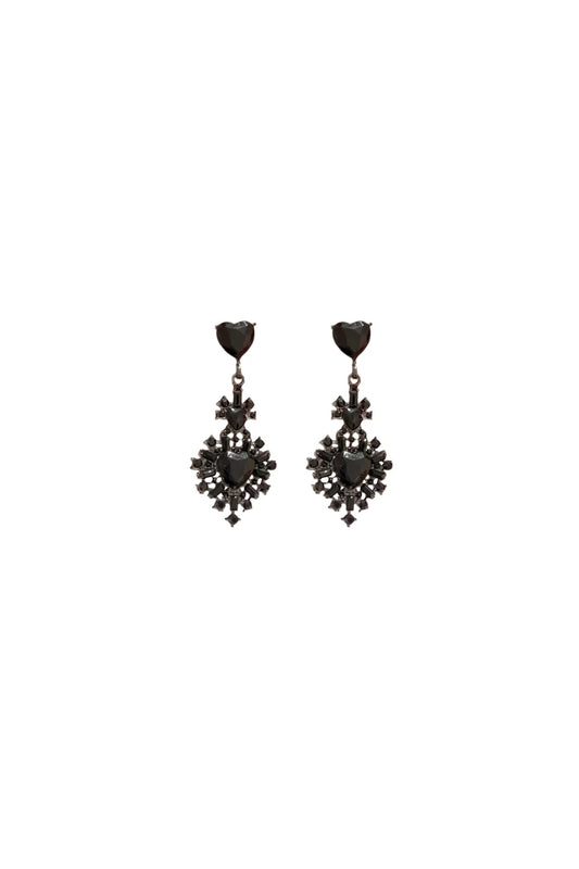 Devonne Black Heart Diamond Earrings