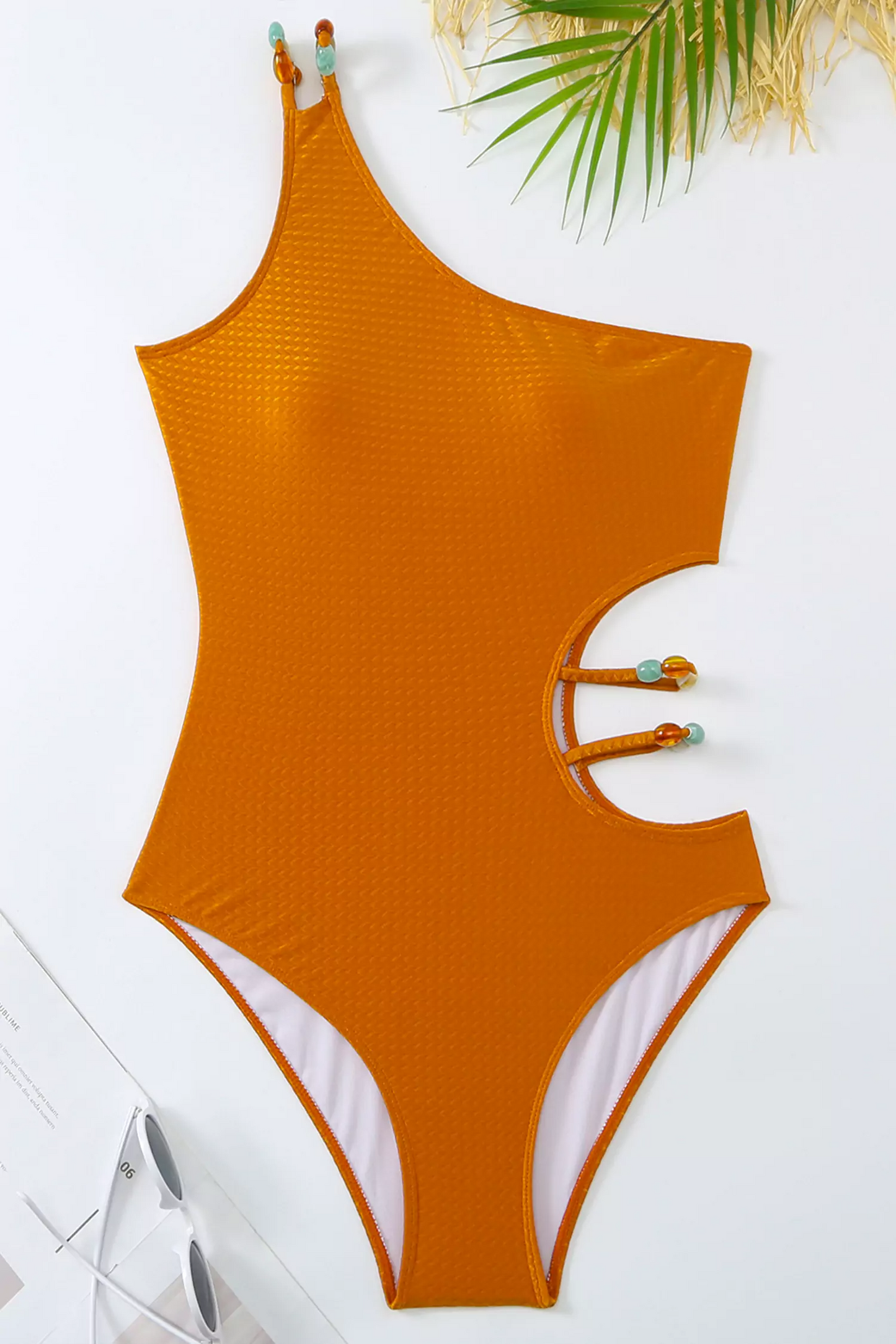 Zola Orange One Shoulder Swimwear