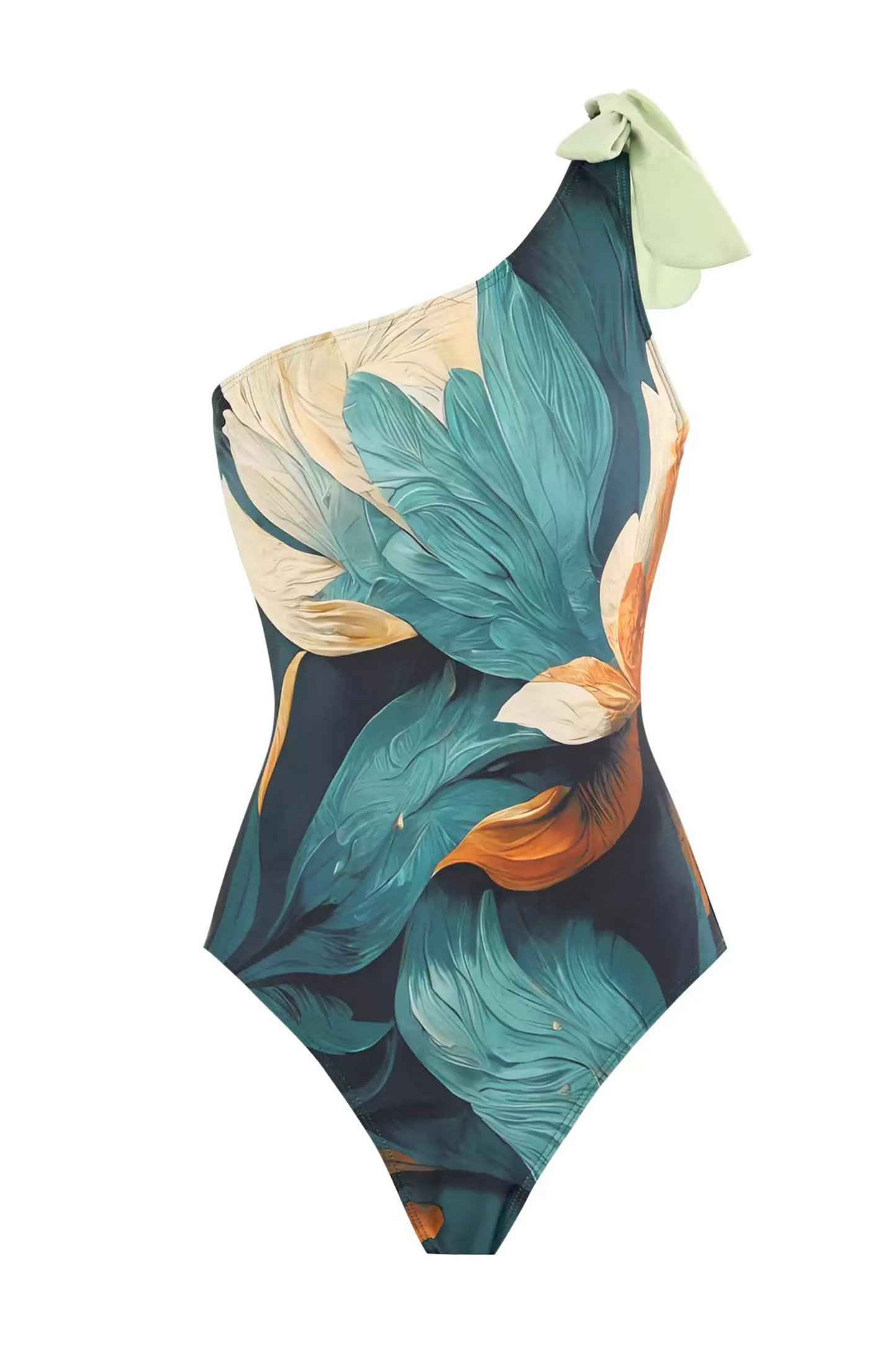 Marisol Green Flower Printed Swimwear