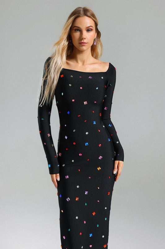 Ernie Colored Diamond Midi Dress