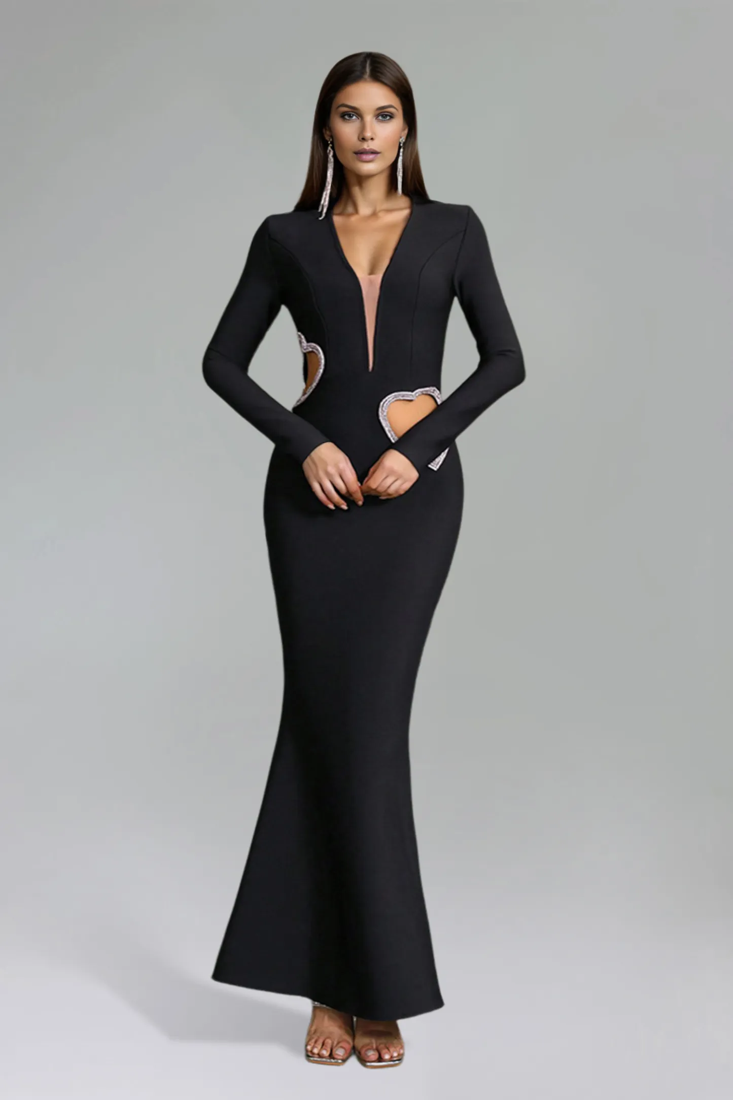 Scala Cut Out Diamante Bandage Midi Dress