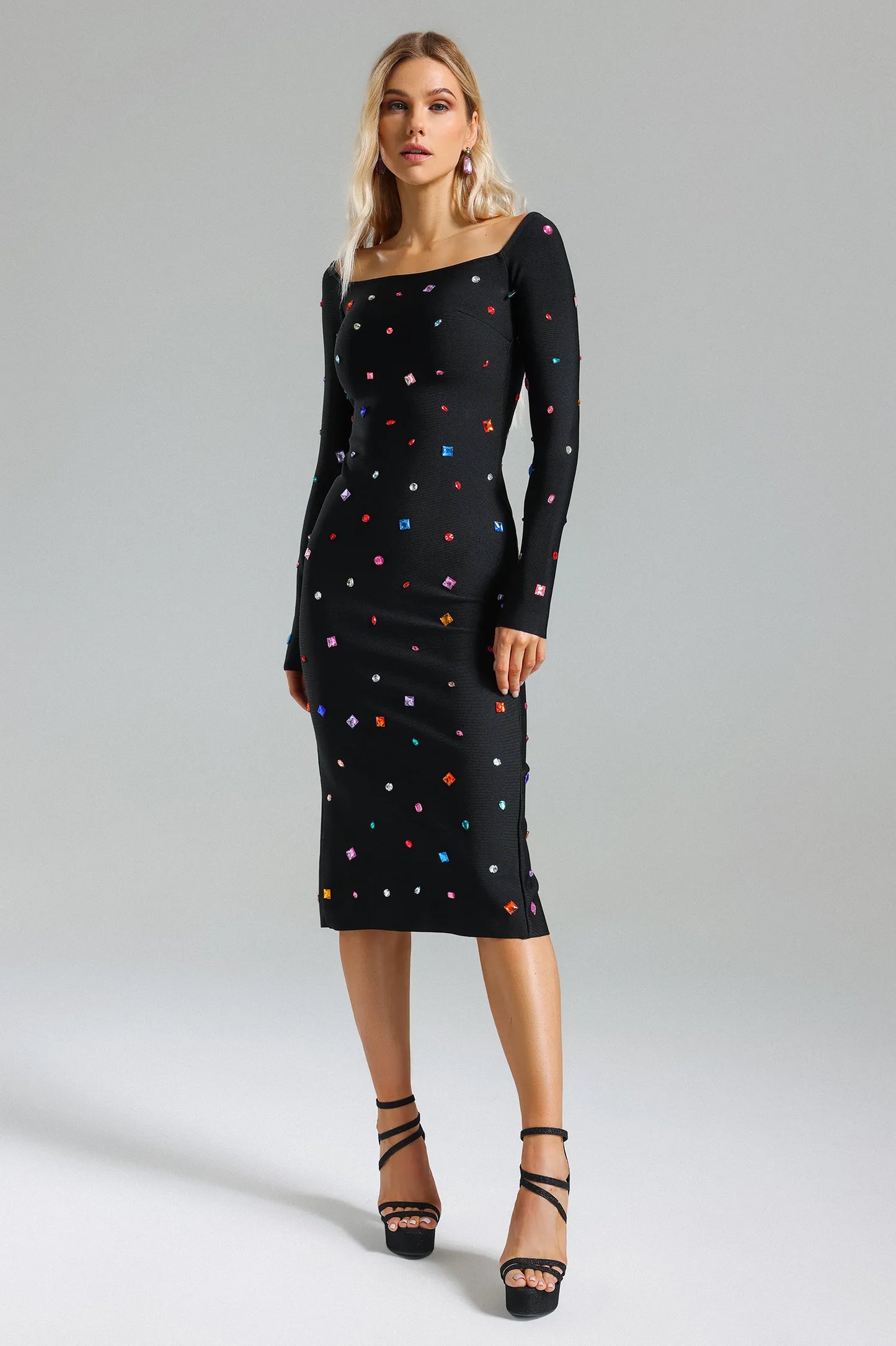 Ernie Colored Diamond Midi Dress