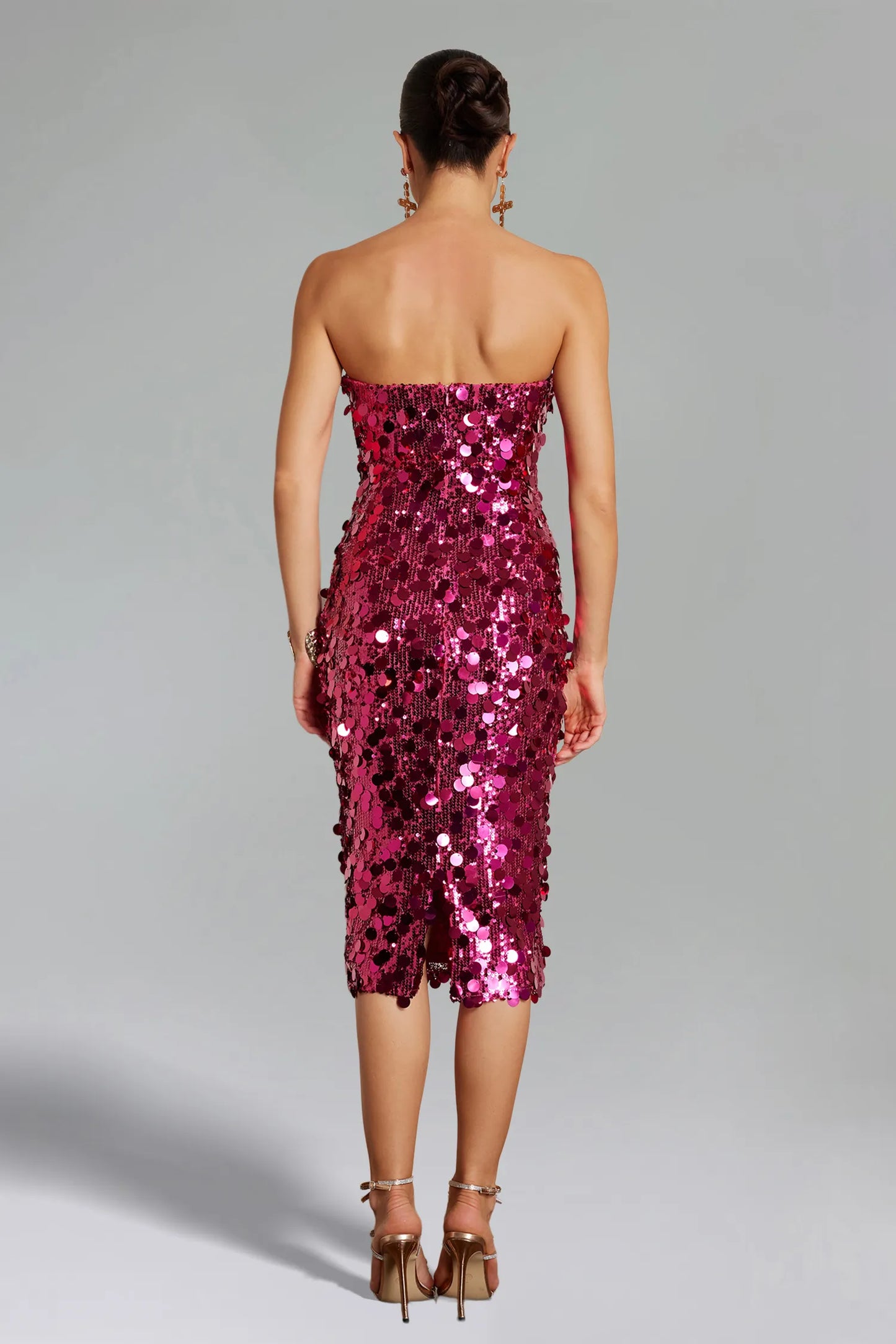 Lolic Sequins Tube Mini Dress