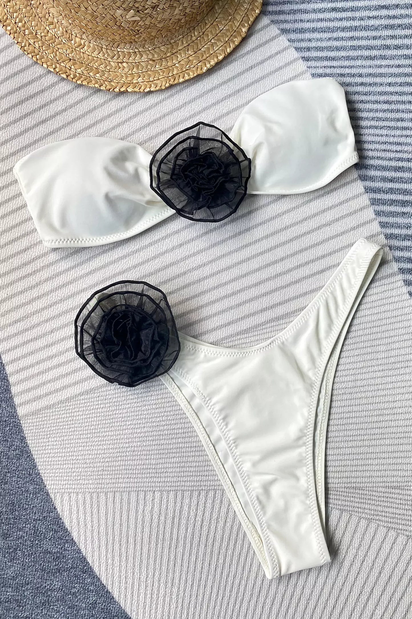 Austyn White Rose Bustier Bikini