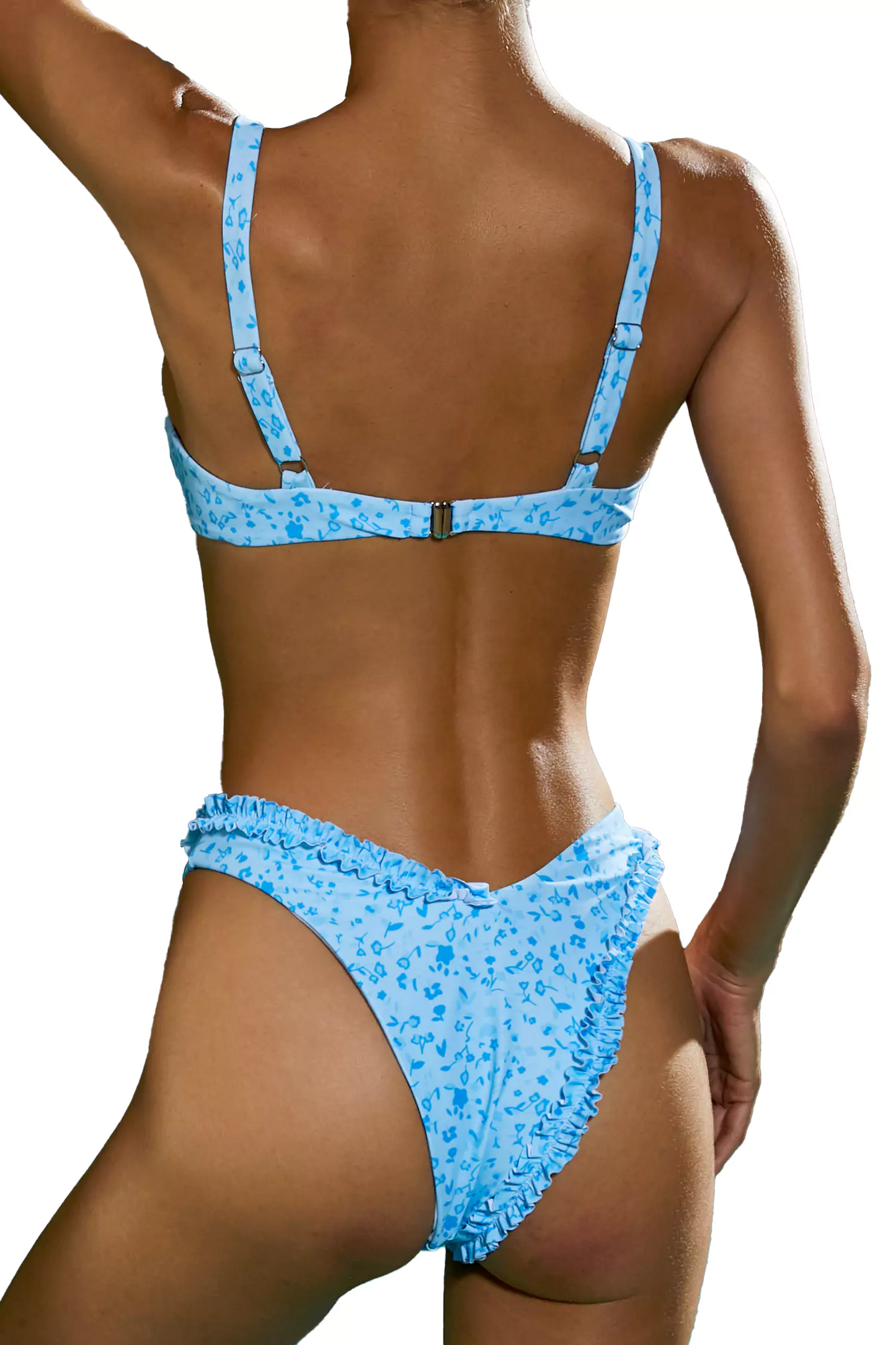 Giavanna Blue Ruched Printed Bikini