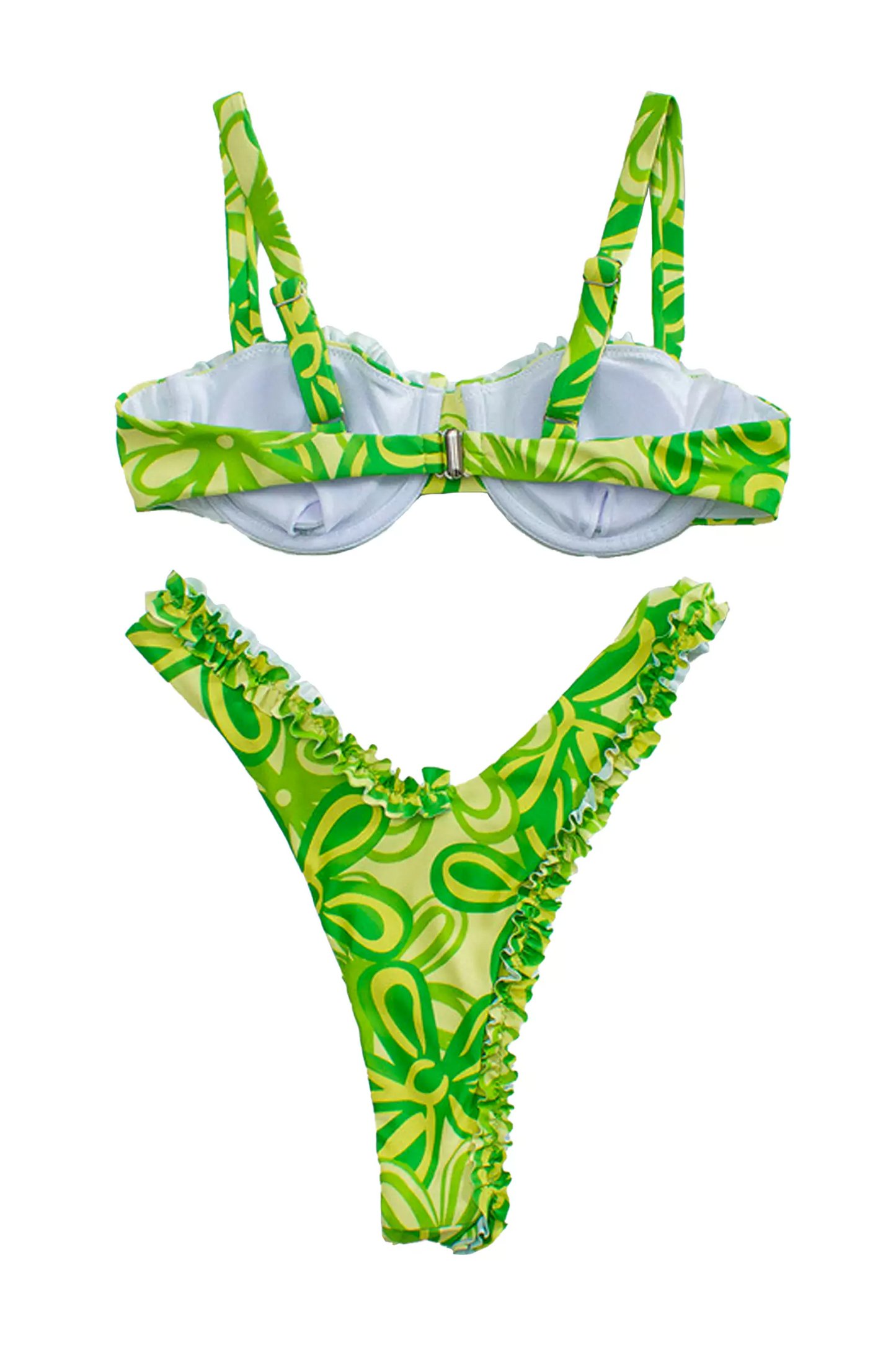 Giavanna Green Ruched Printed Bikini