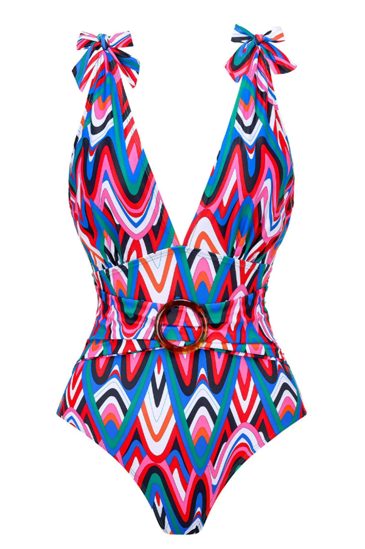 Aiyana Red Ripple One Piece Swimwear