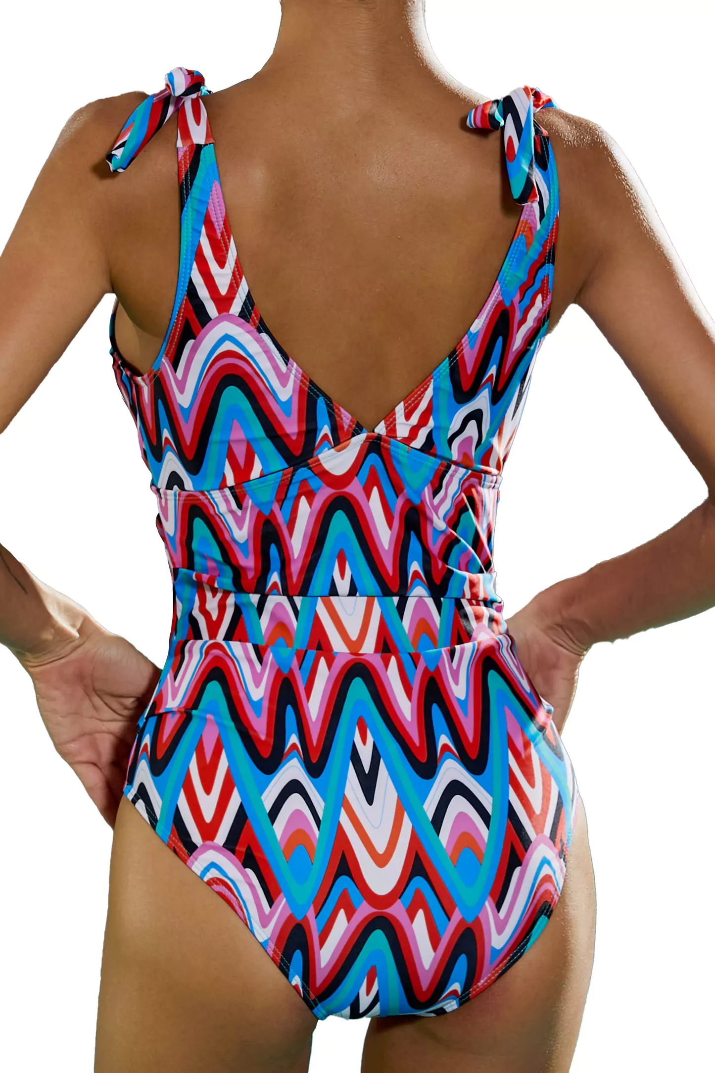 Aiyana Red Ripple One Piece Swimwear