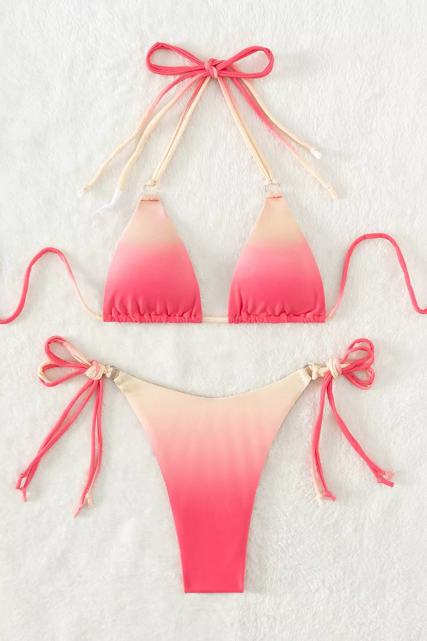 Cecillia Gradient Pink Halter Bikini