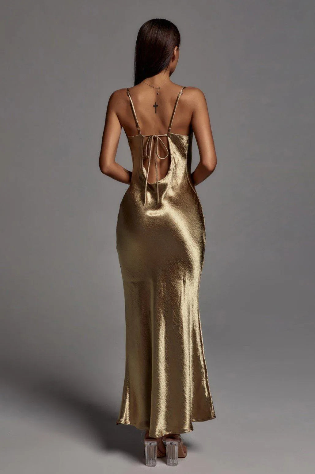 Emily Metallic Gold Maxi Dress