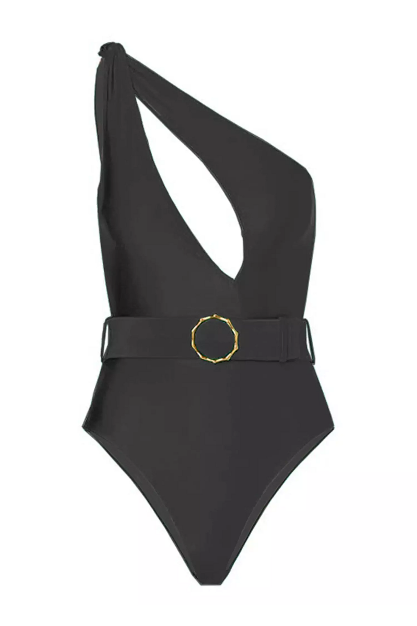 Scarlette Black One Shoulder Belted Swimwear