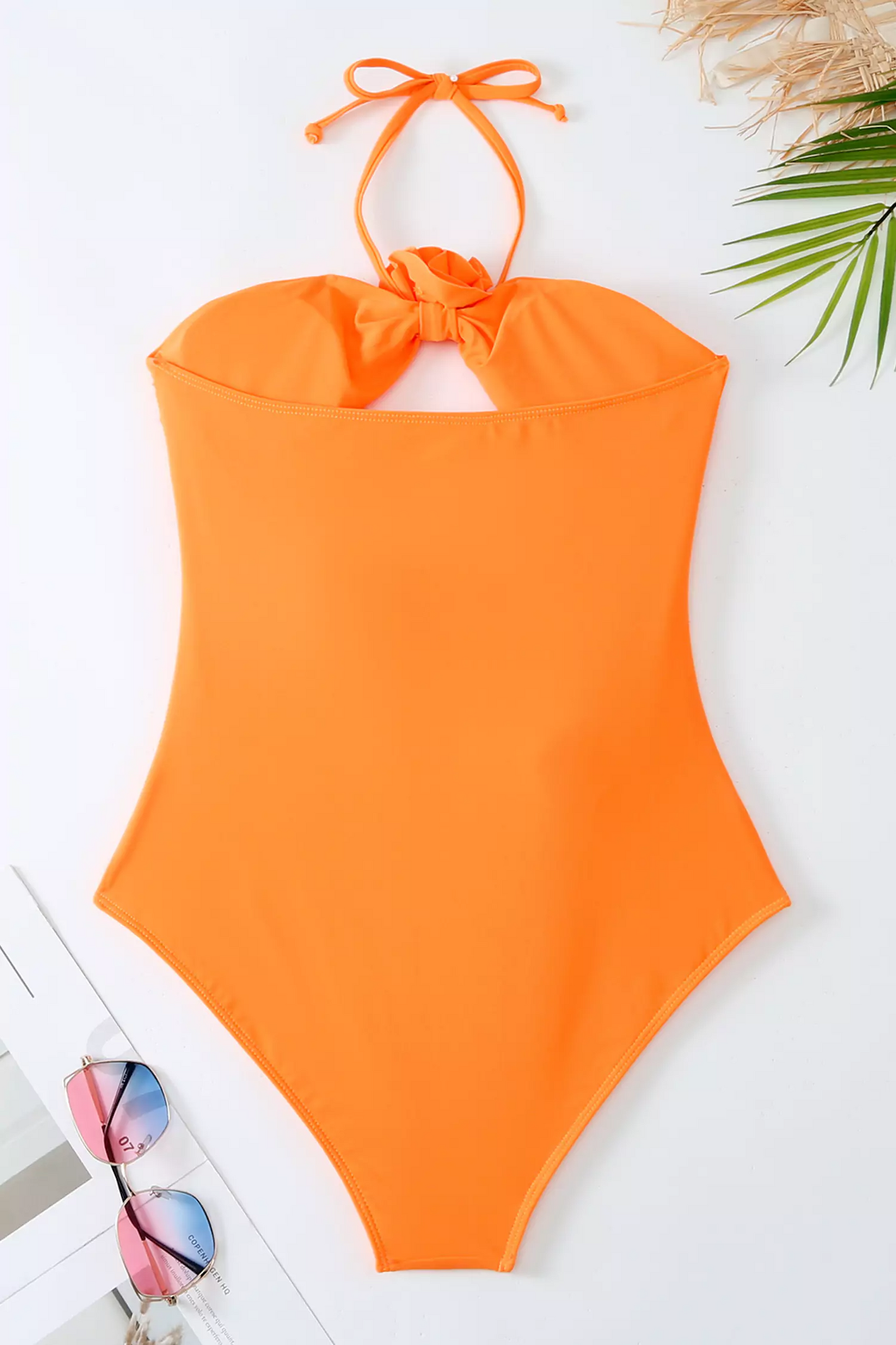 Chamberlain Orange Rose Halter Swimwear