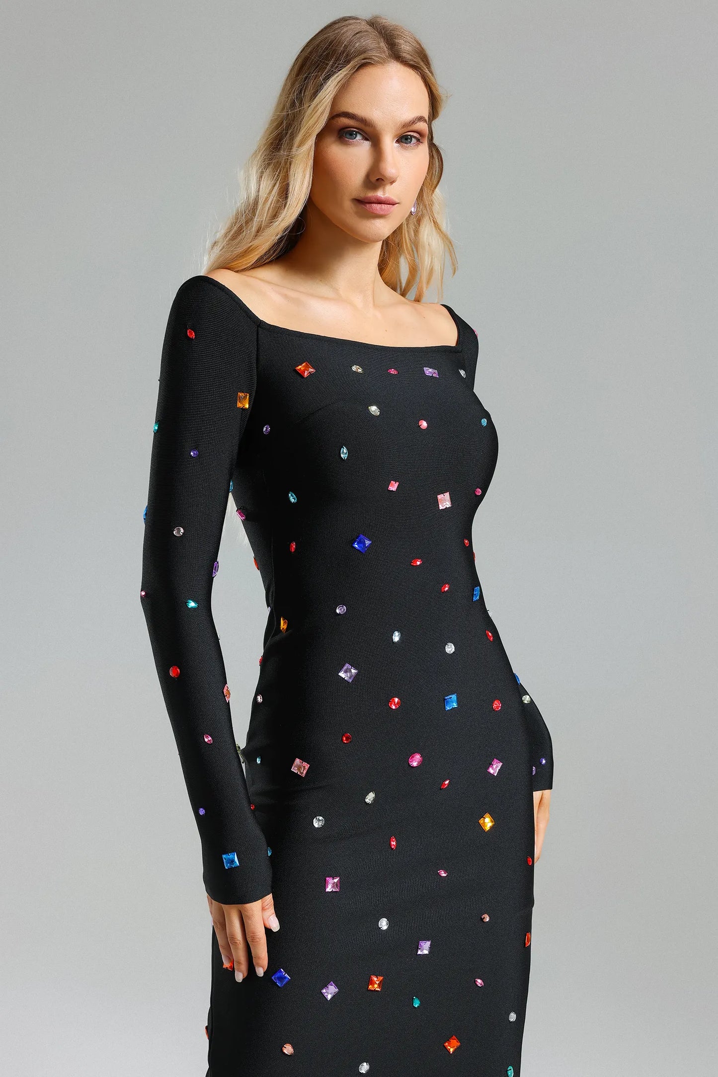 Ernie Colored Diamond Midi Dress