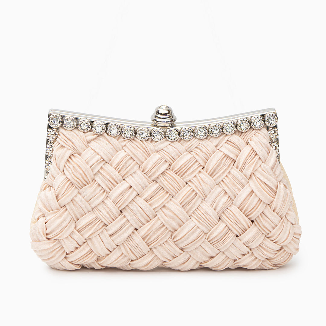 Giselle Braided Rhinestone Clutch Bag