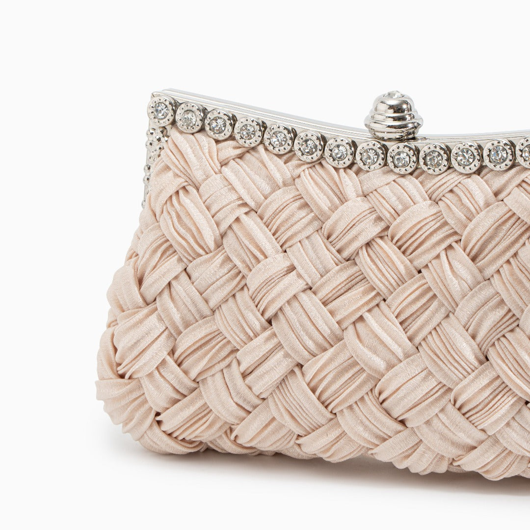 Giselle Braided Rhinestone Clutch Bag