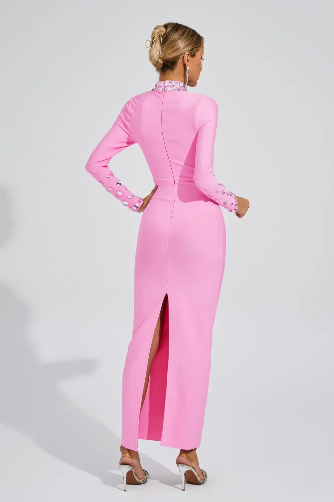 Darren Pink Diamond Bandage Dress