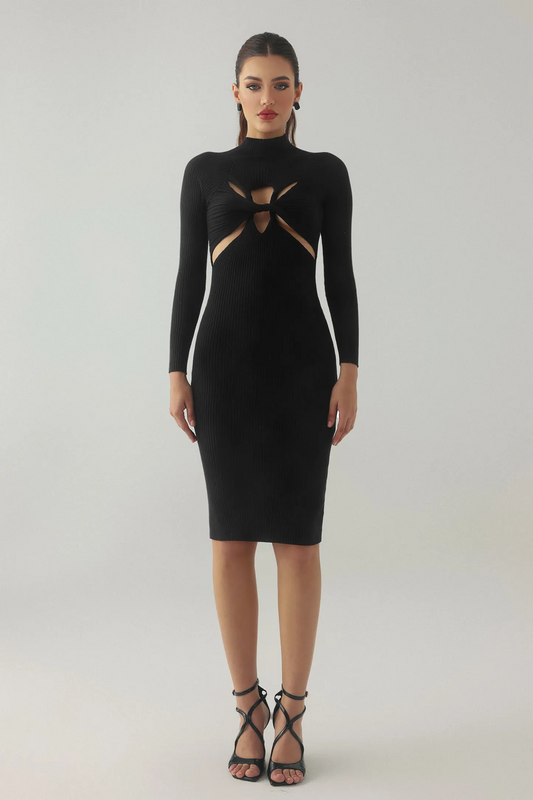 Edmonia Cutout Knitted Midi Dress