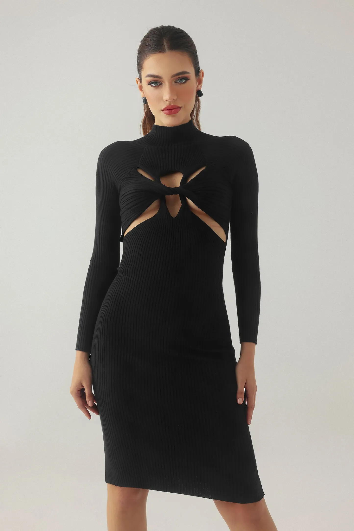 Edmonia Cutout Knitted Midi Dress