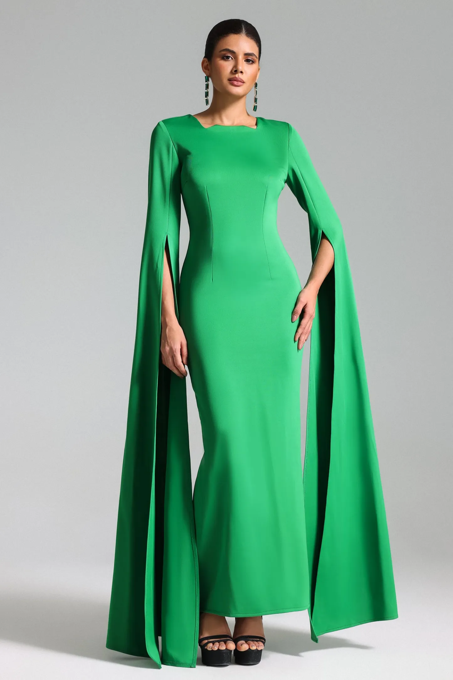 Flavia Slit Flared Sleeves Maxi Dress