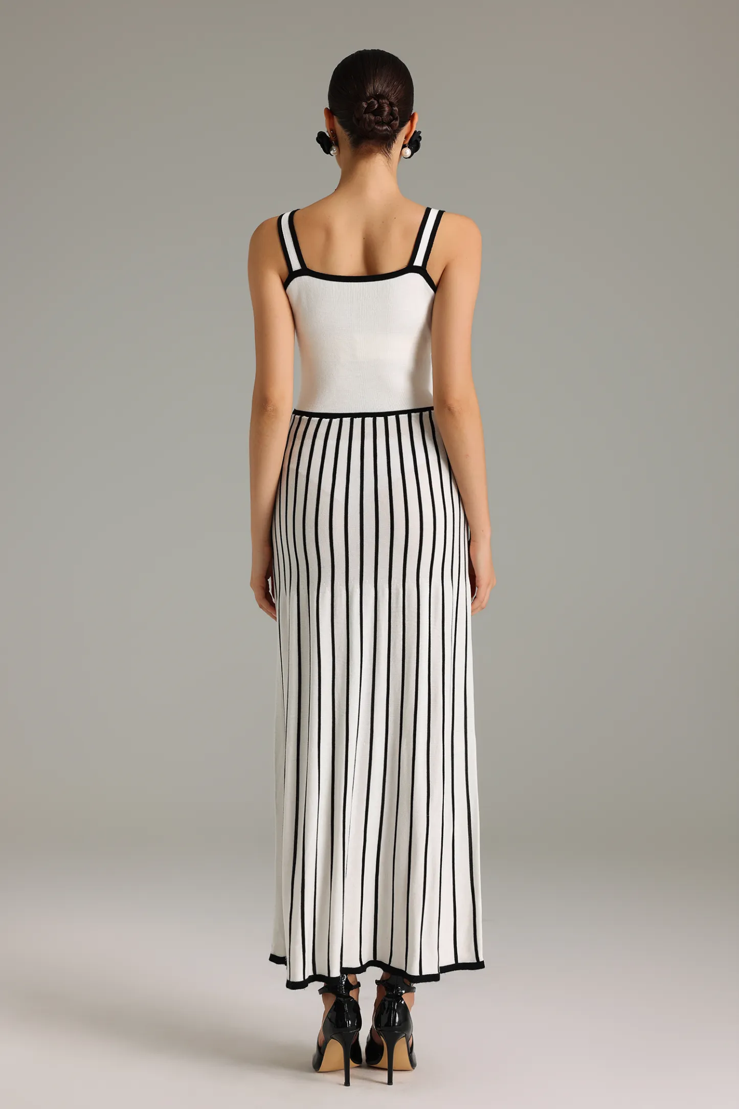 Gertie Halter Stripes Knitted Maxi Dress