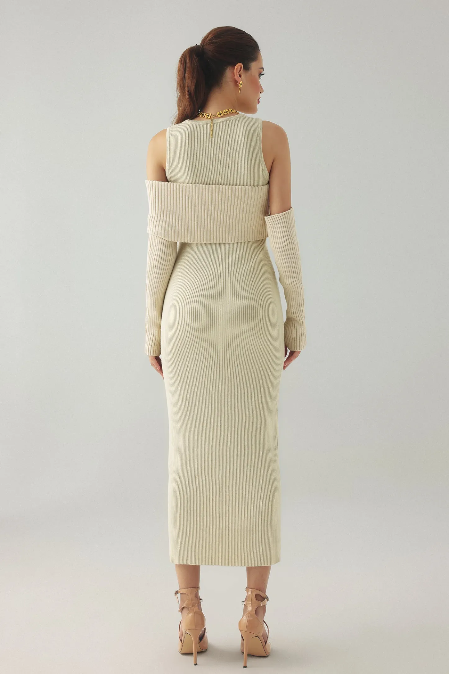 Hazada Knitted Dress - White