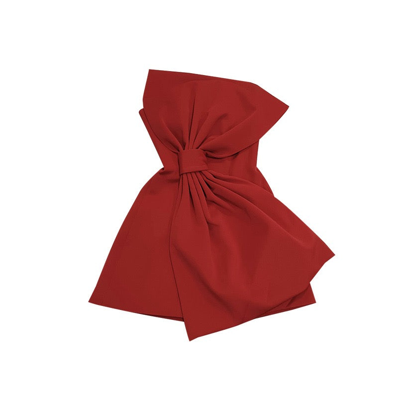 Majrela Bowknot Strapless Mini Dress