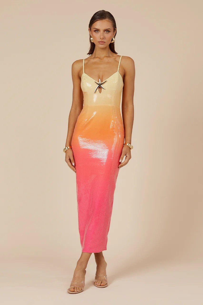 Lexy Gradient Squins Midi Dress