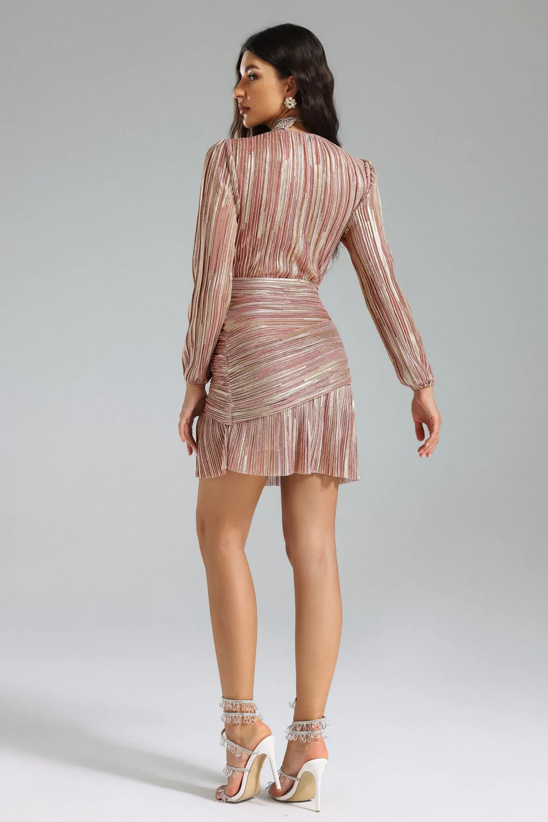 Kadence Shimmer Pleated Dress