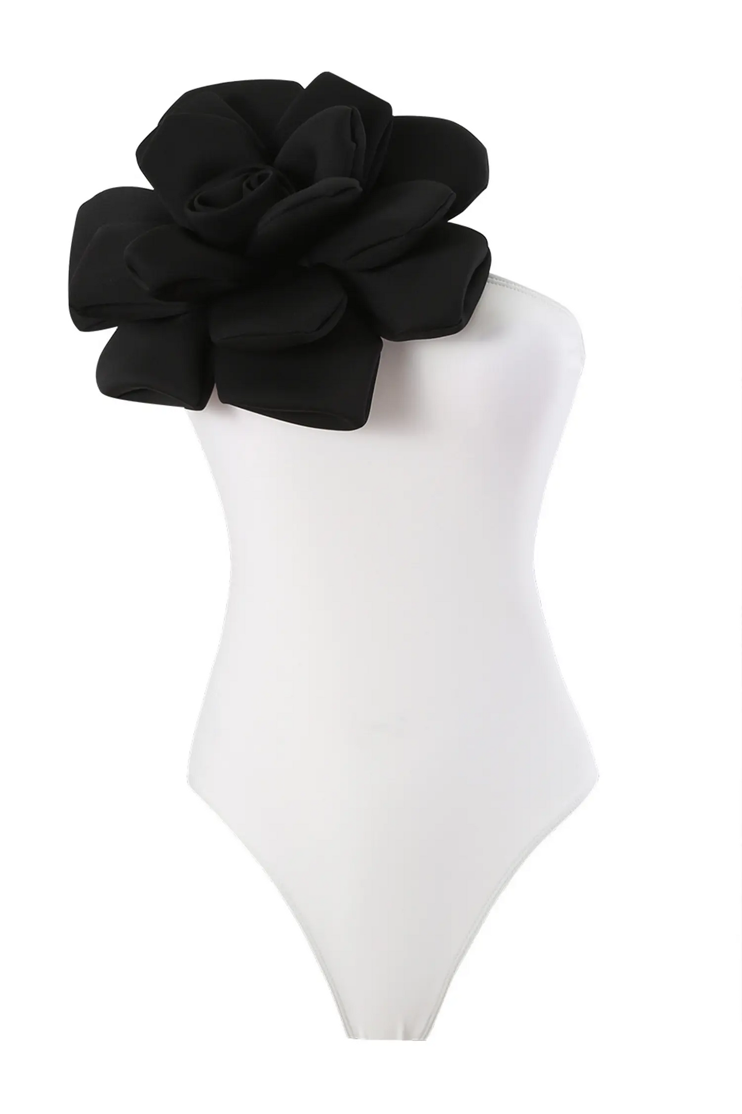 Nataly White Big Flower Swimwear