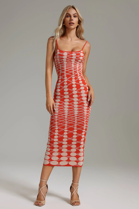 Verze Geometric Pattern Knitted Dress