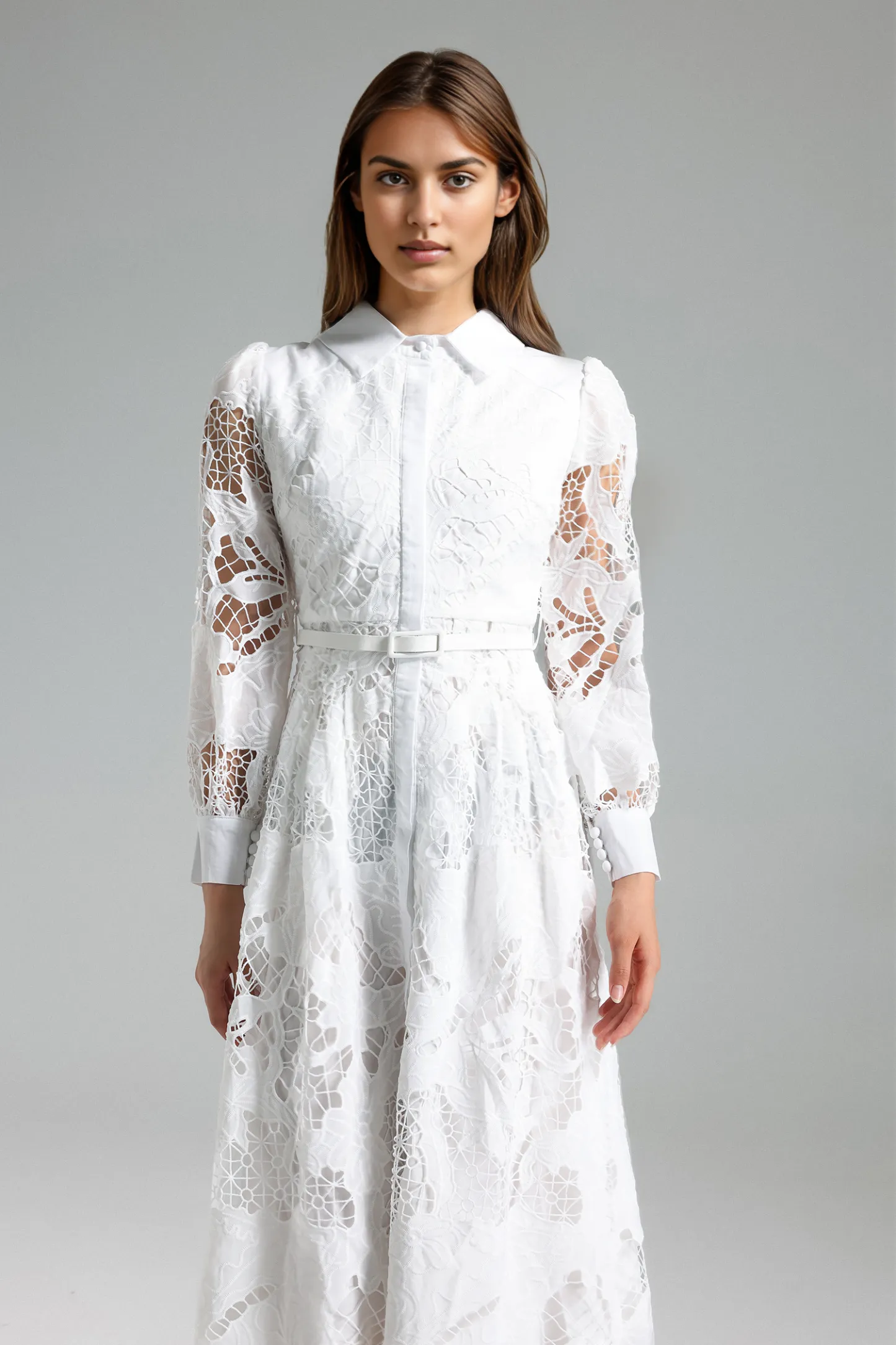 Wenrey Floral Hollow Shirt Dress