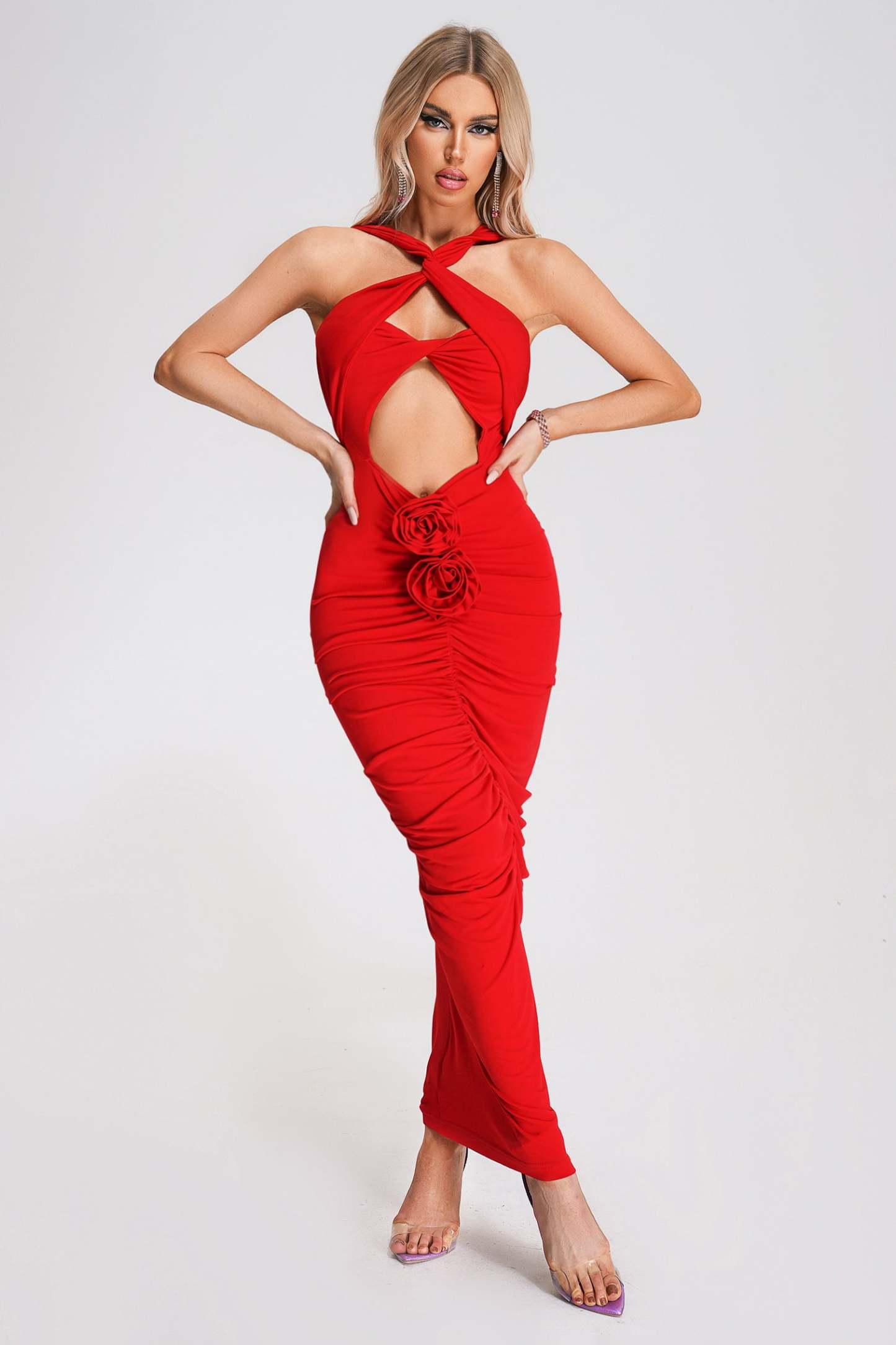 Xiamara Cutout Maxi Dress - Red