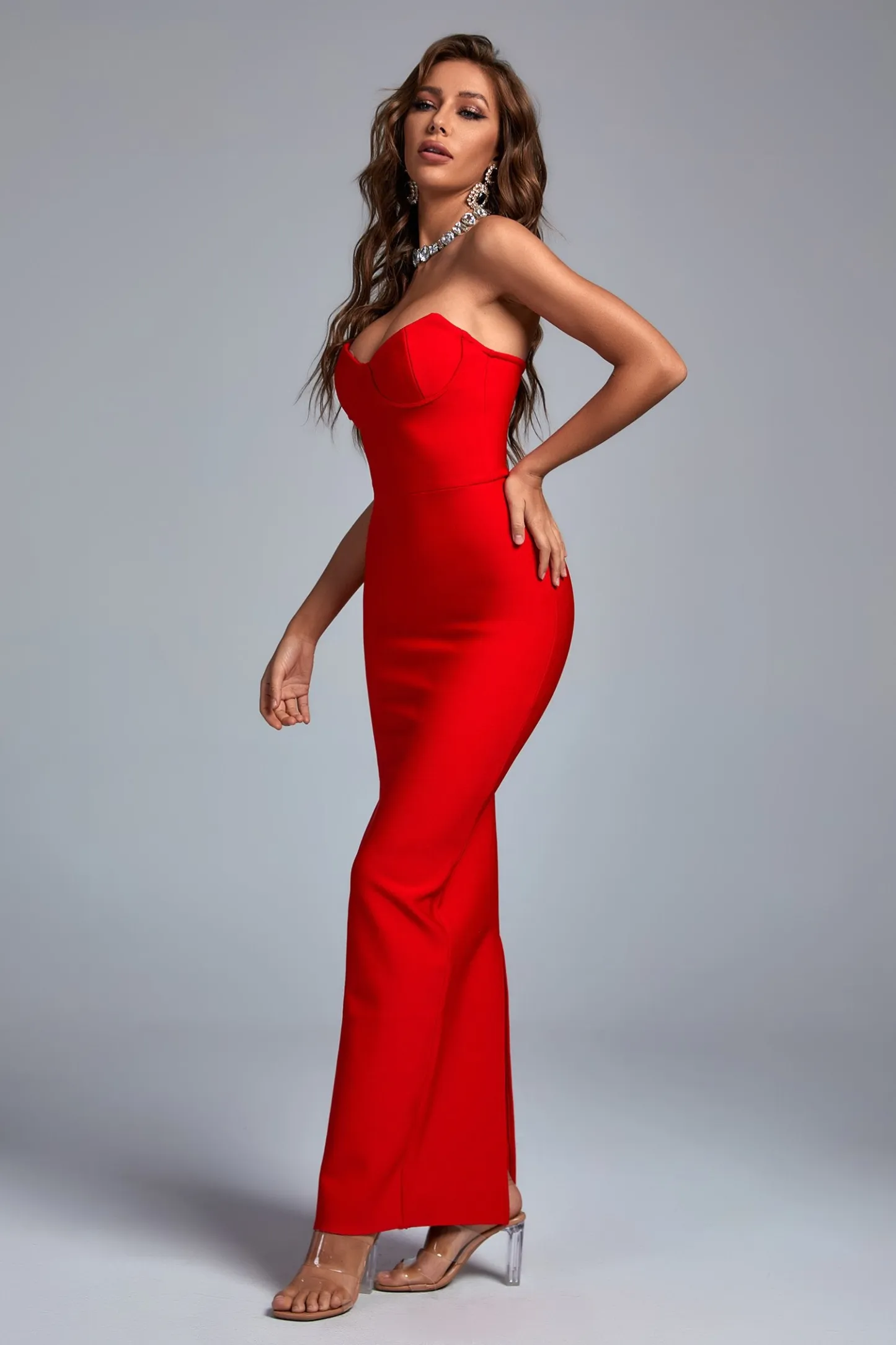 Dotte Maxi Bandage Dress - Red